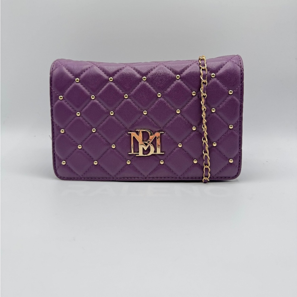Badgley Mischka PURPLE quilted crossbody